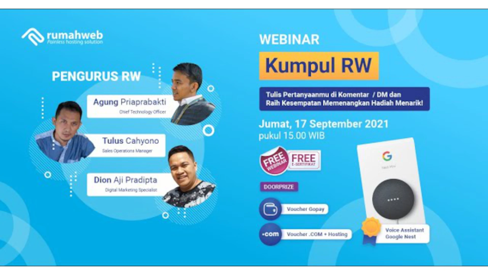 webinar x rumahweb Kumpul RW: Tanya Apapun Tentang Rumahweb